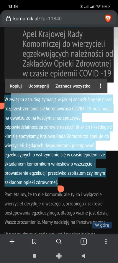 staryhaliny - "W związku z trudną sytuacją w jakiej znaleźliśmy się przez rozprzestrz...