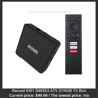 n____S - Mecool KM1 S905X3 ATV 2/16GB TV Box
Cena: $49.99
Koszt wysyłki: $0.00
Skl...