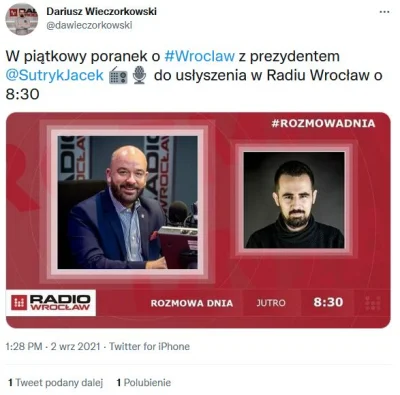 dejbana - Jacek Sutryk jutro w Radiu Wrocław ( ͡° ͜ʖ ͡°)

#wroclaw