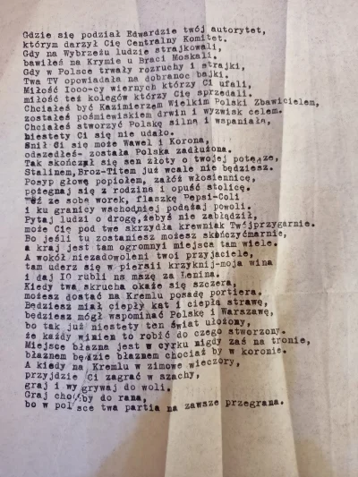 bohen417 - Przeglądając stare dokumenty natrafiłem na wierszyk z okresu PRL, wierszyk...