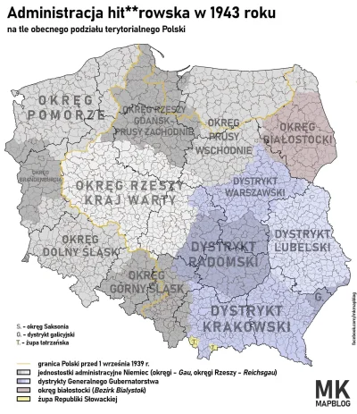 Damasweger - Koleś wrzucił na fb mapkę z podziałem terytorialnym ziem polskich w okre...
