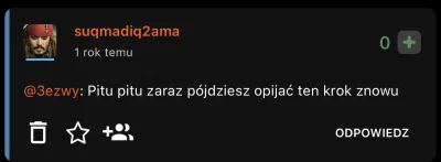 suqmadiq2ama - @3ezwy: #!$%@?, ty ani razu nie rzucałeś tu chlania tylko wypisujesz s...