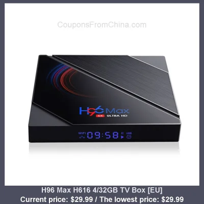 n____S - H96 Max H616 4/32GB TV Box [EU]
Cena: $29.99 (najniższa w historii: $29.99)...