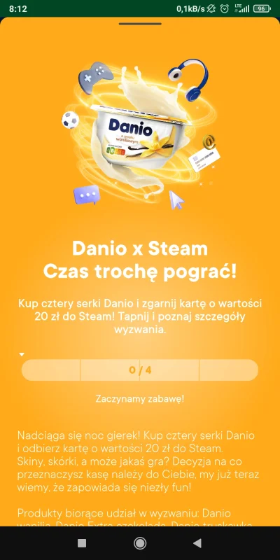 Czlowiek_Ludzki - W #zabka przy zakupie 4 #danio z #zappka dają 20zl na #steam
#gry i...