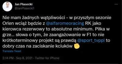 njeee - Piasecki dzisiaj nagrzany xD

#f1 #kubica