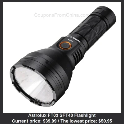n____S - Astrolux FT03 SFT40 Flashlight
Cena: $39.99 (najniższa w historii: $50.95)
...