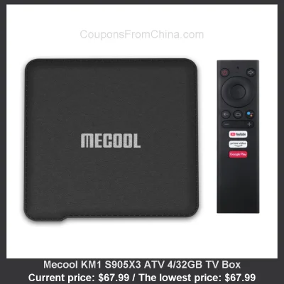 n____S - Mecool KM1 S905X3 ATV 4/32GB TV Box
Cena: $67.99 (najniższa w historii: $67...