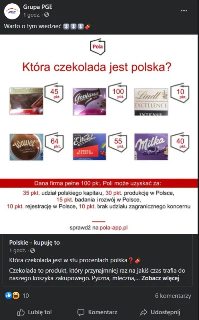 CydrNorweski - GK PGE mająca 125 000 obserwujących na facebooku udostępnia takie post...