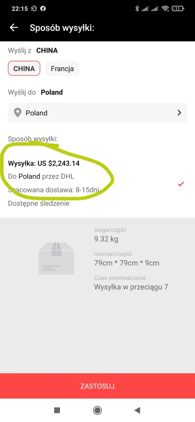 Sune - Chciałem sobie zamówić z Ali lustro, ale nie wiem co to za kwota przy wysyłce?...