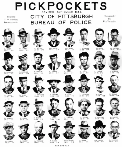 JoeShmoe - Kieszonkowcy z danych komendy policji Pittsburgh; Pensylwania; USA. Rok 19...