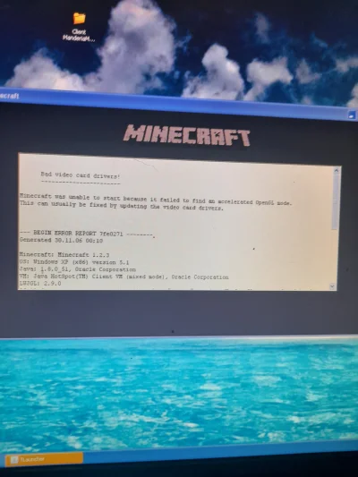 Kaylopl - Chce odpalić stare wersję minecrafta na Windowsie xp 32bity i mi coś takieg...