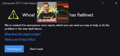 Exenex - pamiętajcie o mnie jak już badoski usunie moje konto #cyberpunk2077