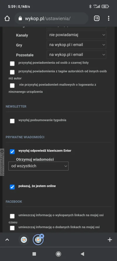 Bekovsky - @samuray: w otrzymuj wiadomości zaznacz "od wszystkich"