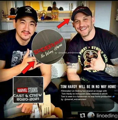 J.....1 - Pojawiła się plotka że Tom Hardy miałby pojawić się w Spider Man No Way Hom...