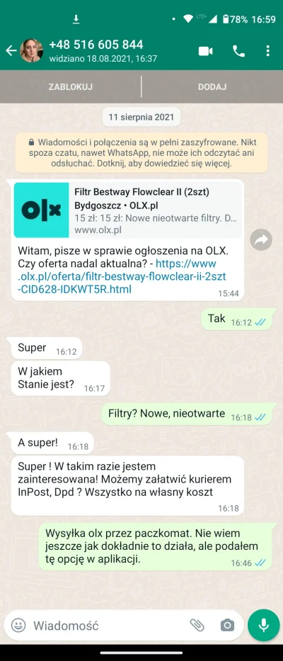 nastycanasta - Takie miałem. 
Podpada pisanie na whatsapp zamiast przez olx, jako pie...