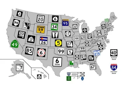 JoeShmoe - Wygląd amerykańskich oznaczeń dróg stanowych. #ciekawostki #mapporn #usa #...