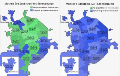 Tym - Po lewej wyniki bez uwzględnienia wyników e-votingu, a po prawej - już po dolic...