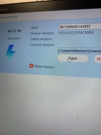 Boma - Próbowałem tez recovery flash Romem od @OrjonMIUI i wywalało błąd