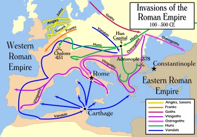 cotamnaswiecie - Migracje kolonistów na starożytny Rzym. Z Rzymu mało co pozostało po...