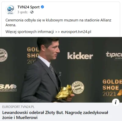 B.....a - Miło ze strony Roberta, że zadedykował Złotego Buta swojemu przyjacielowi T...