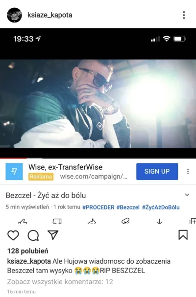 mondrymiszcz - Podobno Bezczel nie żyje. Książę Kapota wrzucił na ig.
#rap #hiphop