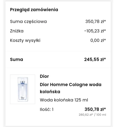NieRozumiemTwojegoPytania - Dior Homme Cologne w bardzo dobrej cenie na Flaconi z kod...