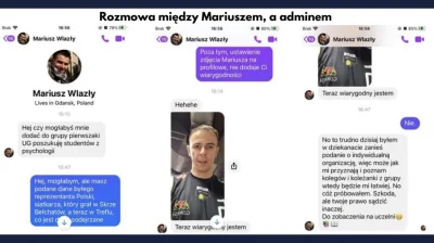 1ban - Rozmowa Mariusza Wlazłego z adminem grupy studenckiej, po zapisaniu się na pie...