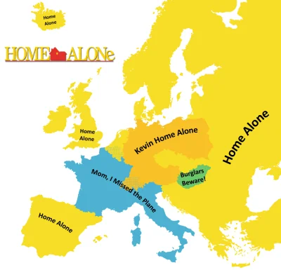 JoeShmoe - Tłumaczenie tytułu filmu: "Kevin sam w domu" w Europie. #ciekawostki #mapp...
