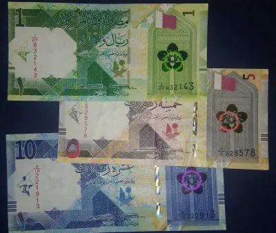 IbraKa - Najnowsza seria katarskich banknotów z roku 2020... Co ciekawe pomimo że ria...