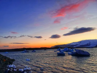 L.....a - No hejka, pozdrawiam z Islandii i (｡◕‿‿◕｡)
Wieczór na jeziorze Jokulsarlon....
