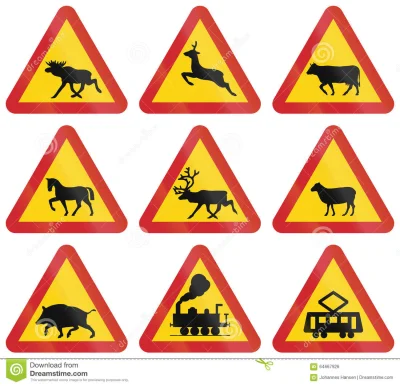 nowyjesttu - Znaki ostrzegawcze o zwierzętach w Szwecji pokazują różne zwierzęta, w P...