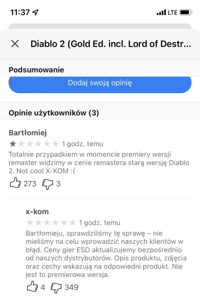 alWdIjJpz18nHw - @thority: Tu może być o tyle ciekawie, że w komentarzu pod produktem...