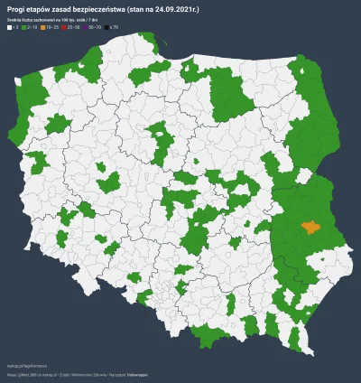 Matt_888 - SYTUACJA PANDEMICZNA W POLSCE W PODZIALE NA POWIATY
wg progów etapów zasa...