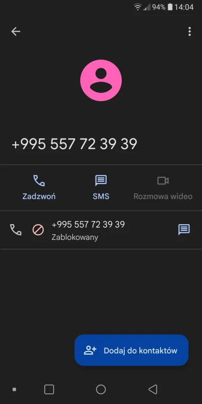 ofiaralosu - #scam jeden sygnał z numeru z Gruzji +995 557 72 39 39