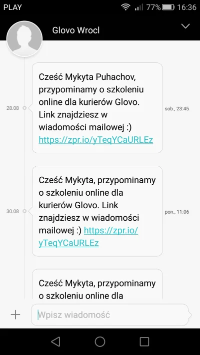 hipeklego - #scam #oszukujo #glovo 

Oszusty tym razem podszywają się pod Glovo. Nawe...