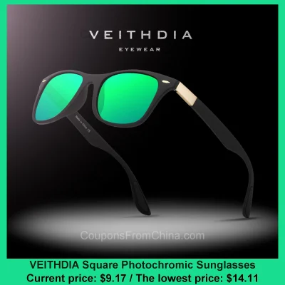n____S - VEITHDIA Square Photochromic Sunglasses
Cena: $9.17 (najniższa w historii: ...