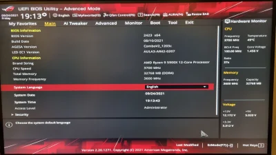 TeddyBeers - @maniek50005: Bios ostatnia wersja (nie żadna beta). Procesor ryzen 9 59...