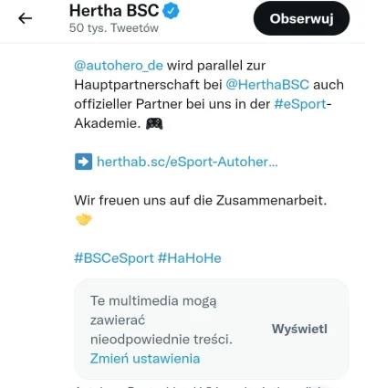 Matpiotr - Tak mnie naszło żeby wejść na Twittera Hertha BSC i zobaczyć co tam niemas...