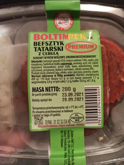 DzikiJelonek - Miłego wieczoru, ja będę spożywał befsztyk tatarski premium z cebulą #...