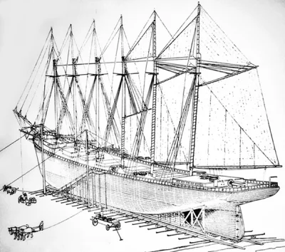 orkako - ! Statek miał 71 m a nie 140m długości. Był wiec porównywalny z ówczesnymi e...
