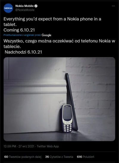 kRz222 - 6 października premiera nowego tabletu i telefonu od #Nokia
Ponoć ma to być...