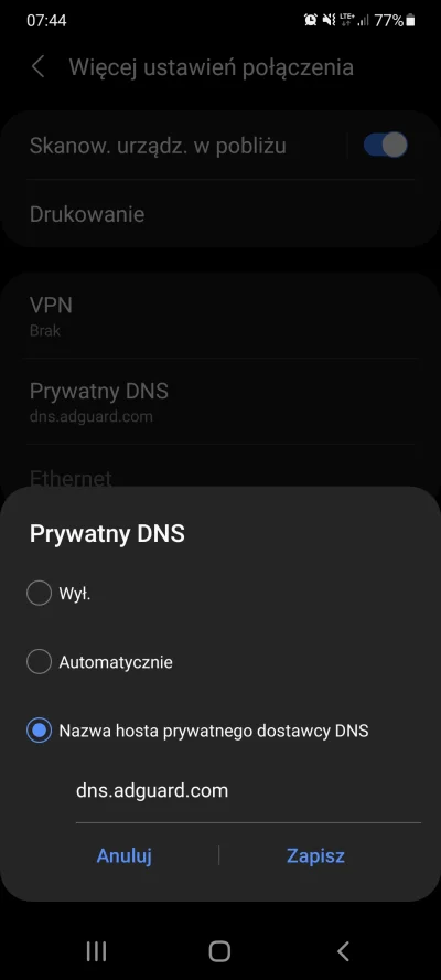 GoldNDigger - @niebieskieniebo: ustaw prywatny DNS w ustawieniach telefonu :)