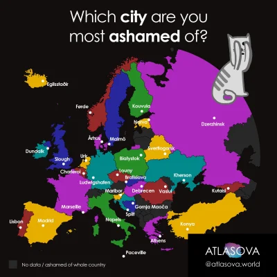 M.....w - Mapa miast, których mieszkańcy poszczególnych państw Europy najbardziej się...