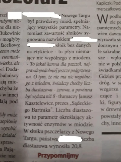 Syarho - Oraz taka ciekawostka, artykuł z gazety lokalnej 
tldr: Fałszowali miód, wz...