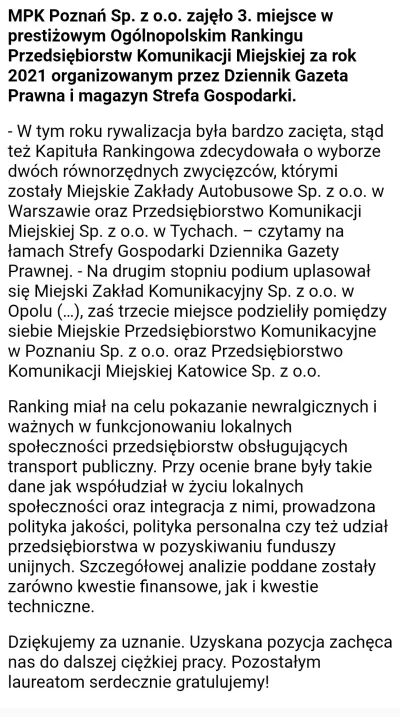 M.....3 - MPK Poznań trzecie w Polsce :) Ale w sumie wrzucanie wszystkich przewoźnikó...