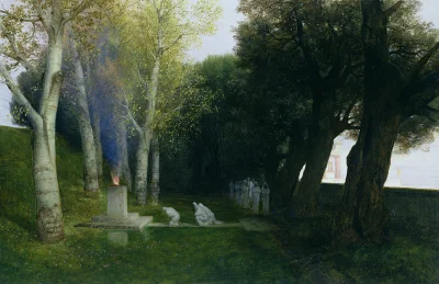 Hoverion - Arnold Böcklin 1827-1901 
Święty gaj (Heiliger Hain), 1886, olej na drewn...