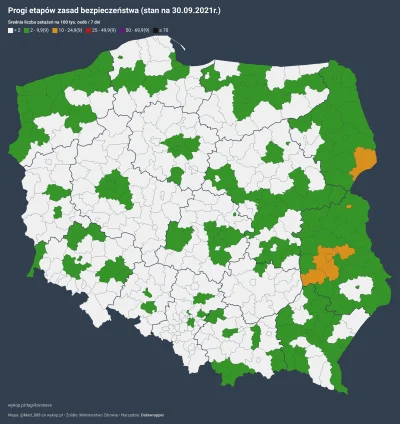 Matt_888 - SYTUACJA PANDEMICZNA W POLSCE W PODZIALE NA POWIATY
wg progów etapów zasa...