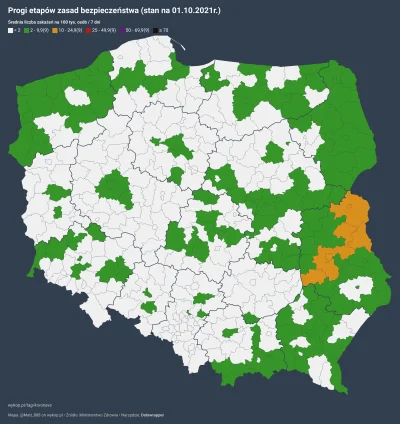 Matt_888 - SYTUACJA PANDEMICZNA W POLSCE W PODZIALE NA POWIATY
wg progów etapów zasa...