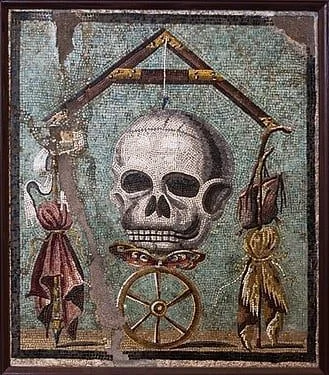Arrado - Mozaika Memento Mori z #pompeje #rzym #starozytnyrzym , Narodowe Muzeum Arch...