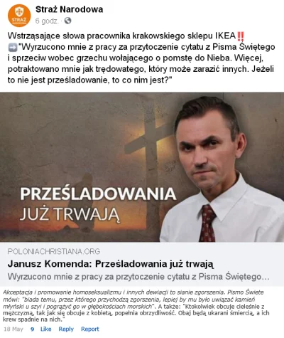 SynGilgamesza - Biedny prześladowany katolik. On tylko udostępniał cytaty namawiające...